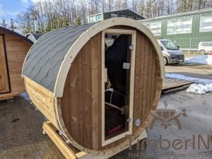 Fasssauna Saunafass Mini 2 4 Personen Mit Glasfront Thermoholz (14)