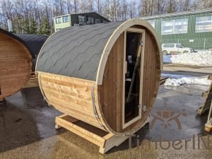 Fasssauna Saunafass Mini 2 4 Personen Mit Glasfront Thermoholz (16)