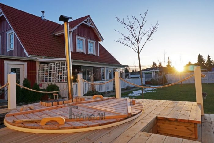 Badetonne Fieberglas Terrasse Einbaumodell, Jutta Und Timo, Schwendi, Deutschland (1)