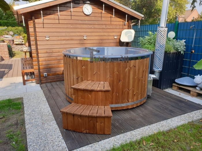 Badefass gfk Thermoholz mit integriertem Ofen Wellness Royal, Werner, Essen, Deutschland 2 Badefass Gfk Thermoholz Mit Integriertem Ofen Wellness Royal, Werner, Essen, Deutschland (1)