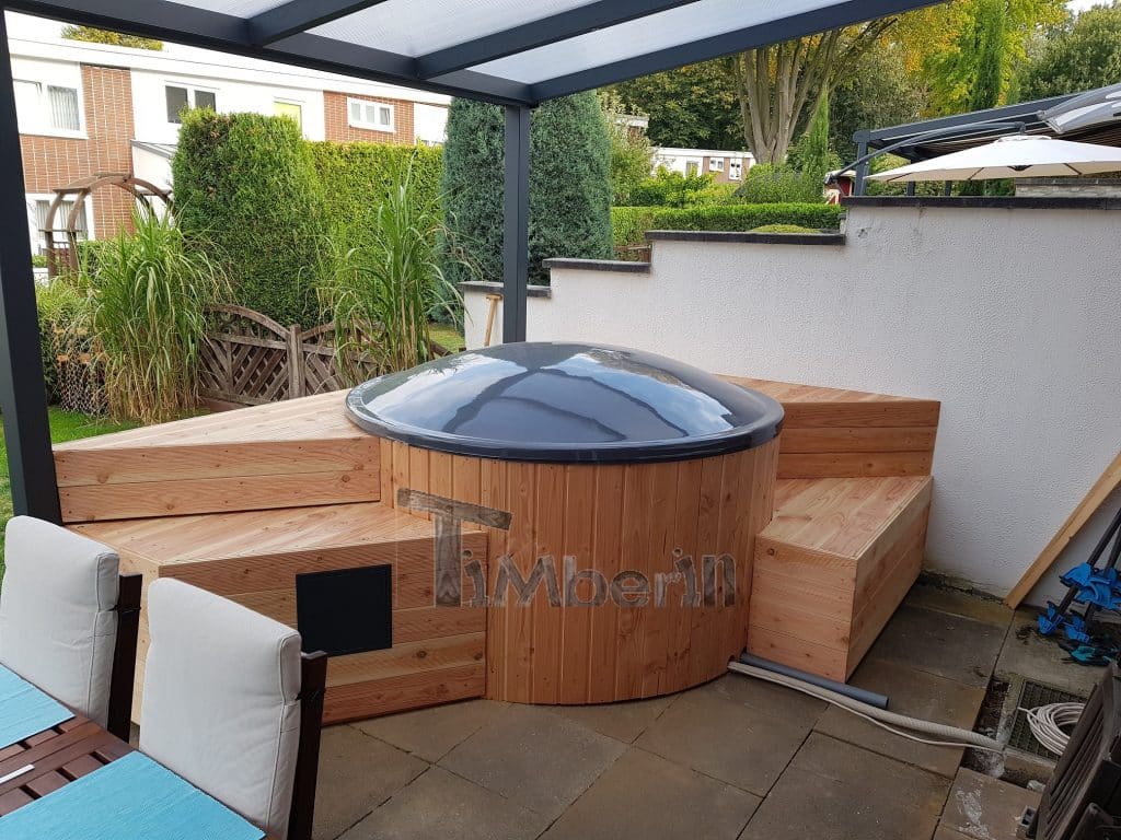 Badezuber Fiberglas Terrasse Einbaumodell mit konischen Wänden Dominik Dortmund Deutschland 4