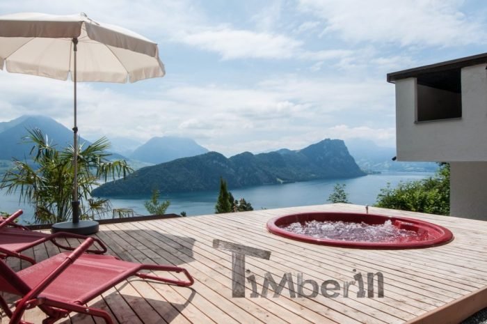 Badezuber Fiberglas Terrasse Einbaumodell mit konischen Wänden, Laszlo, Zürich, Schweiz 4 Badezuber Fiberglas Terrasse Einbaumodell Mit Konischen Wänden, Laszlo, Zürich, Schweiz (3)