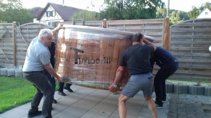 Badefass gfk Thermoholz mit integriertem Ofen Wellness Royal, Alois, Tettnang, Deutschland 2 20180924 174058