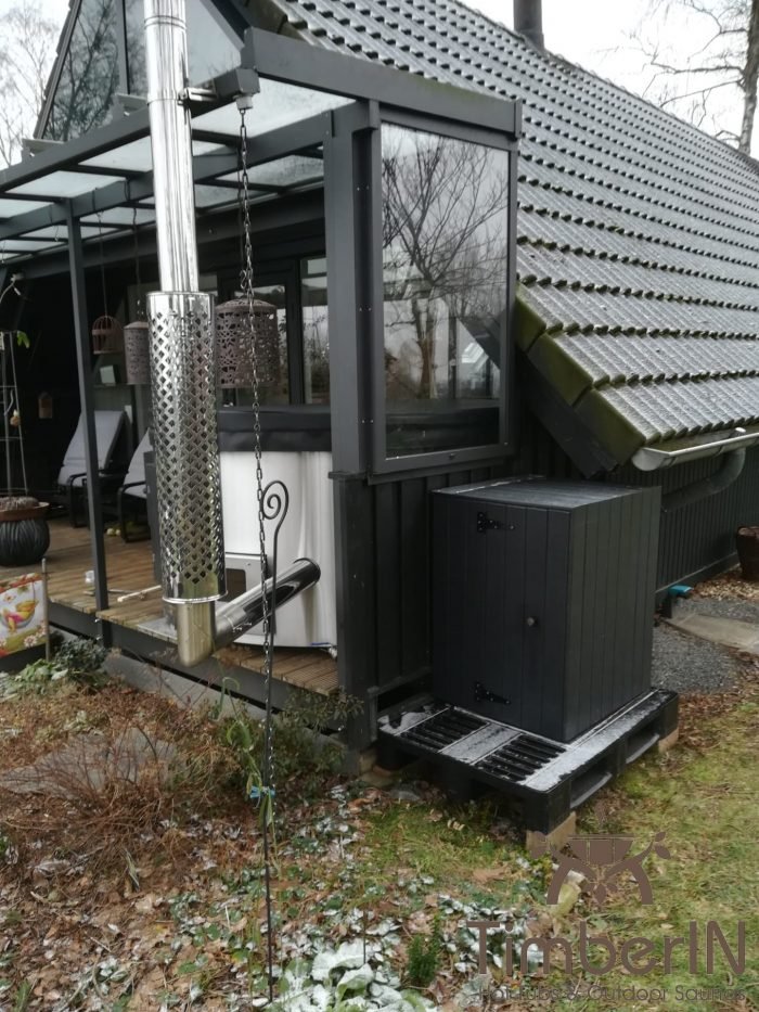 Badezuber Badefass GFK mit WPC Verkleidung, Gabrielle, Lontzen, Belgien 3 Badezuber Badefass GFK Mit WPC Verkleidung, Gabrielle, Lontzen, Belgien (2)