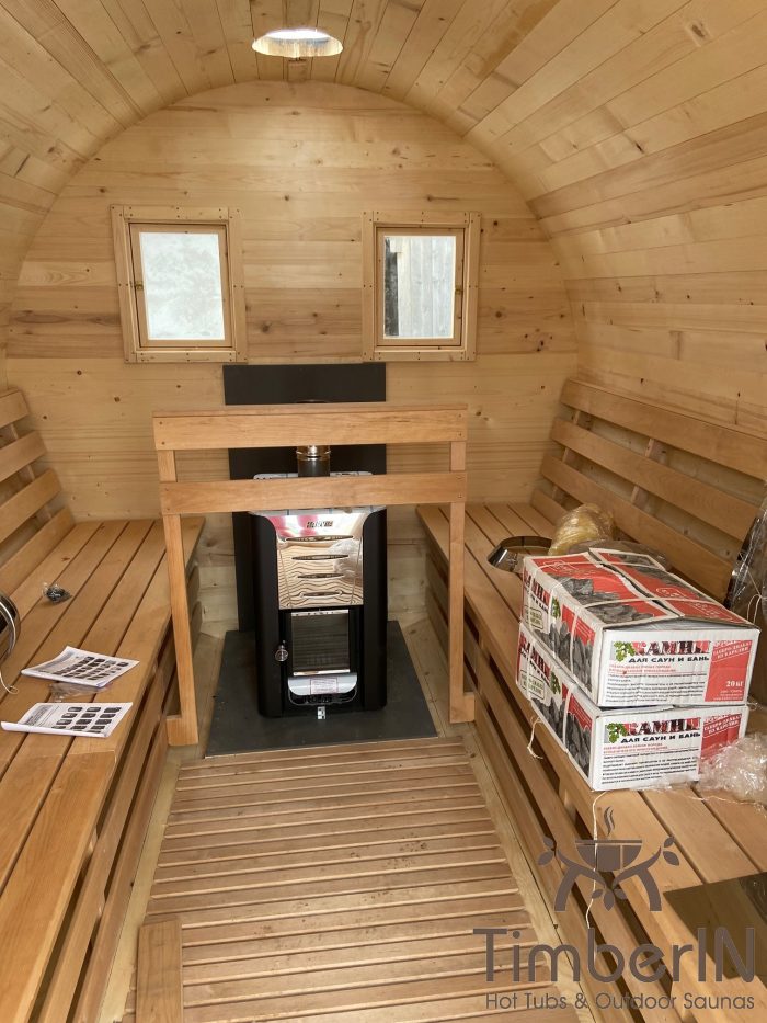 Fasssauna Saunafass mit Holzofen Vorraum Bausatz, Josef, Füssen