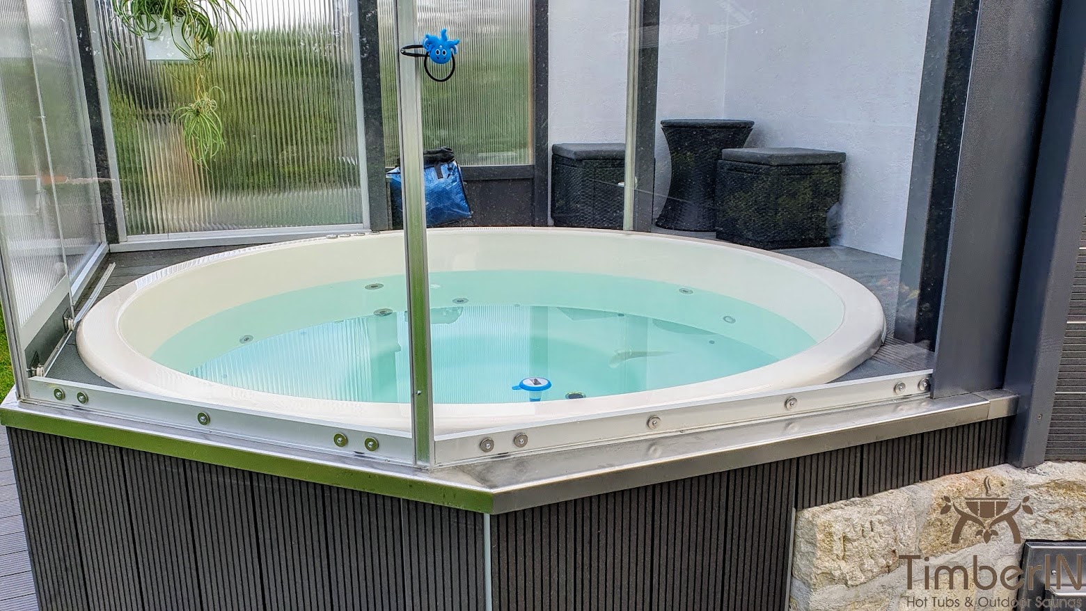 Badezuber Badefass Hot tube Einbaumodell Einsatz Eingraben Eingelassen 1